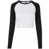 Ladies Organic Cropped Retro Baseball Longsleeve - white/black M