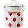 CHOMIK SMALTOVANÝ HRNIEC 3,3 L 16 CM BIELA ČERVENÉ BODKY Z/P *9112