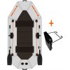 Čln Kolibri K-240TP šedý pevná podlaha + držiak motora