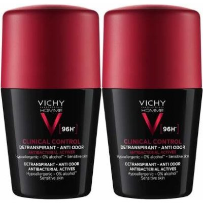 Vichy Homme Deo Clinical Control Detranspirant 96H detranspirant proti zápachu roll-on 2 x 50 ml