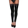 Noir Handmade F158 Powerwetlook Stockings with Elastic Tape M