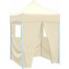 vidaXL Profesionálny skladací párty stan+4 steny 2x2 m, oceľ, krémový