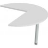 Hobis Doplnkový stôl Flex, pravý, 100,0x75,5x(60x60) cm, biela/kov