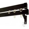 Hliníková garniža LUXOR Čierna s háčikmi - Dvojitá 240 cm Stropný držiak