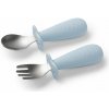 BabyOno Be Active Stainless Steel Spoon and Fork príbor Blue 12m+ 2 ks