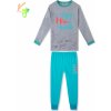 Chlapčenské pyžamo - KUGO MP3783, šedá / petrol Farba: Sivá, Veľkosť: 140