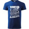 1981 v kocke - Klasické pánske tričko vyššej gramáže - XL ( Kráľovská modrá )