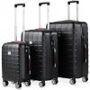 InternetovaZahrada - Sada cestovných kufrov 3-dielna - čierna