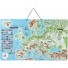 WOODY Magnetická mapa Evropy s obrázky a společenská hra, 3v1 v angličtině
