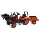 FALK Šliapací traktor 2065AM Kubota s nakladačom a vlečkou