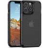 AppleKing polopriehľadný kryt so vzorom karbónových vlákien pre iPhone 13 Pro - čierny - možnosť vrátiť tovar ZADARMO do 30tich dní