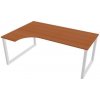 Pracovný stôl UNI O, ergo, pravý, 180x75,5x120 cm, čerešňa/biela