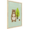 Allboards,Magnetický obraz- MEDVĚD 60x40cm v přírodním dřevěném rámu, TM64D_00040