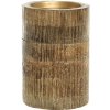 Chic Antique Drevený stĺpový svietnik na väčšiu sviečku Grimaud Unit L - Ø 10*15 cm - Chic Antique