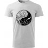 Yin & Yang hory a moře - Klasické pánske tričko vyššej gramáže - 3XL ( Svetlosivý melír )