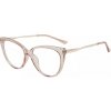 Techsuit Anti-Blue Light Glasses Reflex Metal F5018-C6 - Cat Eye - Brown