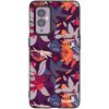 Picasee silikónový čierny obal pre OnePlus 9 - Purple Leaf