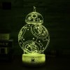 Beling 3D lampa, BB-8, 7 farebná S418