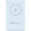 Verbatim, power banka s bezdrôtovým nabíjaním, 5V, nabíjanie telefónu, 32242, 5 000mAh, magnetické pripevnenie, modrá