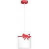 Luminex Detský luster na lanku SWEET 1xE27/15W/230V biela/červená/mašle LU9438A + záruka 3 roky zadarmo