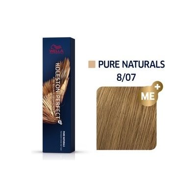 Wella Professionals Koleston Perfect Me+ Pure Naturals profesionálna permanentná farba na vlasy 8/07 60 ml