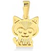 Prívesok mačka zo žltého zlata k6642z