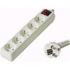 PremiumCord predlžovací přívod 230V/ 2m 5 zásuvek / vypínač pp5k-02