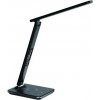 IMMAX LED stolná lampička Kingfisher čierna / Qi nabíjanie / 8.5W / 400lm / 12V / 2.5A / 3 farby svetla / sklápacie rameno (08965L)