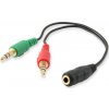 Equip Jack 3,5 mm – Jack 3,5 mm x2 kabel 0,2 m černý (147941)