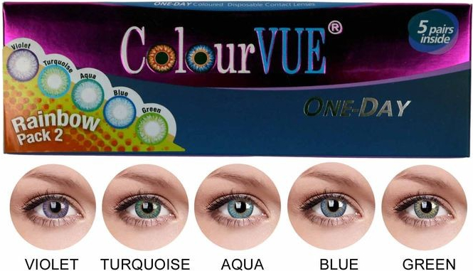 MaxVue Vision ColorVue Trublends One-Day Rainbow Pack2 farebné šošovky nedioptrické 5 párov