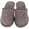 Dámske sivé filcové papuče BABIČKA
