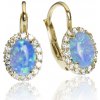 GOLDIE Zlaté náušnice s modrým opálom LEA1217.TR