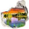 Nálepka 3D diera na stenu Rieka v lese 75x75 cm