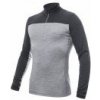 SENSOR MERINO BOLD pánské triko dl.rukáv zip cool gray/anthracite M; Šedá triko