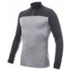 SENSOR MERINO BOLD pánské triko dl.rukáv zip cool gray/anthracite L; Šedá triko