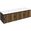 Sapho LOREA skrinka s dvojumývadlom 161x46x51,5cm (80+80cm), dub collingwood/čierna matná LE080-1935-03