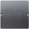 Kryt zásuvky tel/dát. 2xRJ12/RJ45 plochá strieb. mat.metal. SIMON Basic (simon)