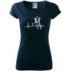 EKG volejbalistky - Dámske tričko Pure - S ( Tmavomodrá (veľmi tmavá - skoro čierna) )