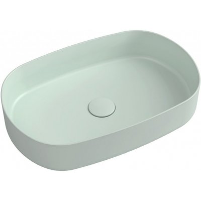 ISVEA - INFINITY OVAL keramické umývadlo na dosku, 55x36cm, zelena mint 10NF65055-2T