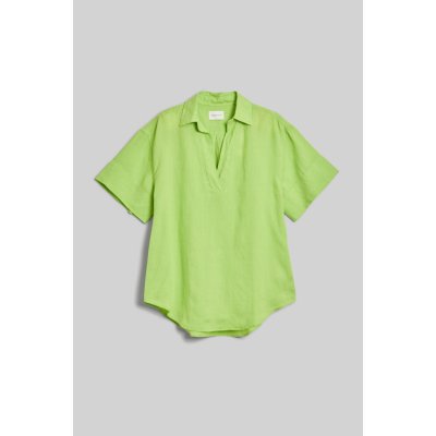 Gant rel linen popover ss shirt zelená