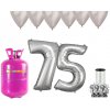 HeliumKing Hélium párty set na 75. narodeniny so striebornými balónmi