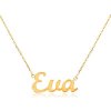Šperky eshop - Zlatý náhrdelník 585 s menom Eva, jemná nastaviteľná retiazka S3GG198.23