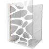 Mexen Kioto L, sprchová zástena Walk-In 80 x 200 cm, 8mm číre sklo biely vzor, medený matný profil, 800-080-103-65-85