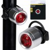 Hliníkové zadné svetlo na bicykel na sedlovku, červené LED svetlo DUNLOP