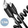 AXAGON BUCM-AM20TB, TWISTER kabel USB-C USB-A, 1.1m, USB 2.0, 3A, ALU, tpe, černý