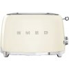 Smeg TSF01CREU toustovač / topinkovač, 2 toasty, 6 úrovní opékání, zásuvka na drobky, styl. 50. let, krémový