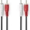 NEDIS stereo audio kabel RCA/ 2× zástrčka RCA - 2× zástrčka RCA/ černý/ 1m