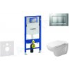 GEBERIT Modul na závesné WC s tlačidlom Sigma30, matný chróm/chróm + Duravit D-Code - WC a doska, Rimless, SoftClose