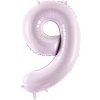 PartyDeco Fóliový balón narodeninové číslo 9 svetlofialový 72 cm