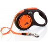Vodítko Flexi New Neon S 5m/15kg s páskou oranžové